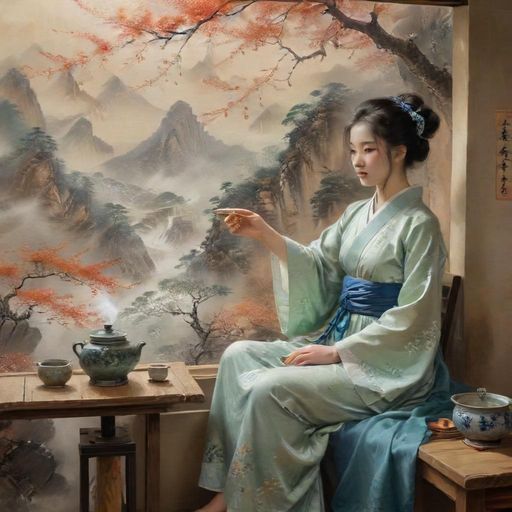 南山茶馆复古优雅的内部装饰图