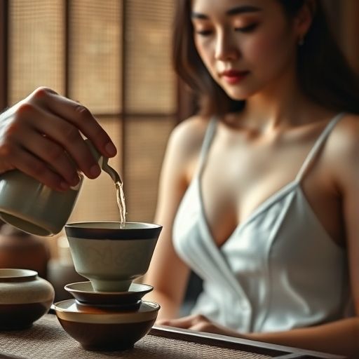 茶艺师现场泡茶场景
