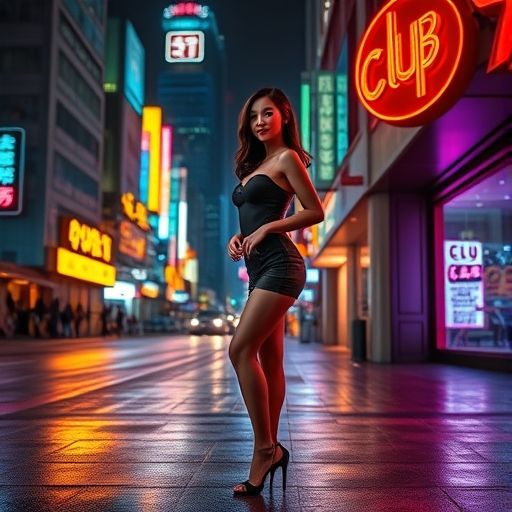 夜场会所入口夜景展示