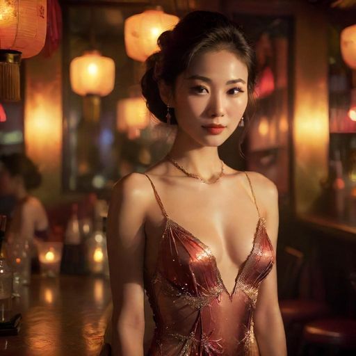 酒吧内部迷离灯光