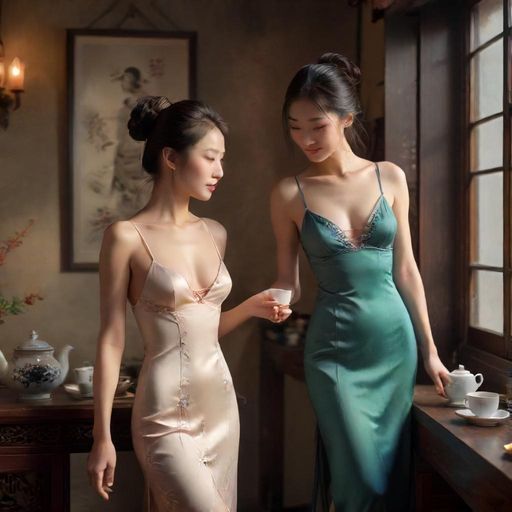 茶艺师为顾客介绍茶单的画面