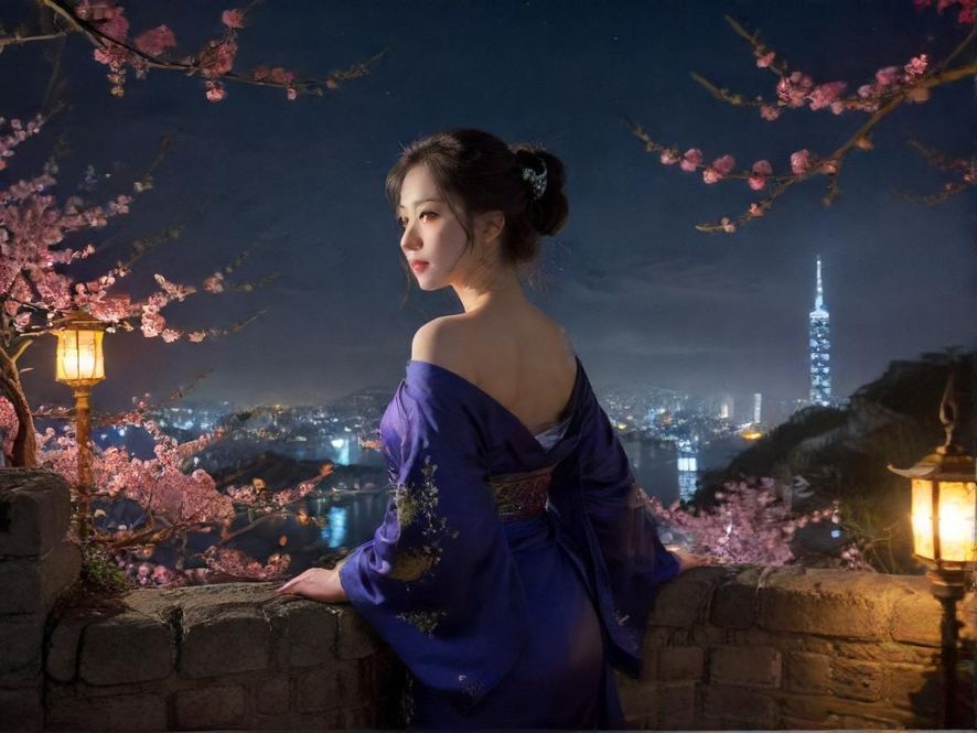 深圳松岗夜色下的城市景观