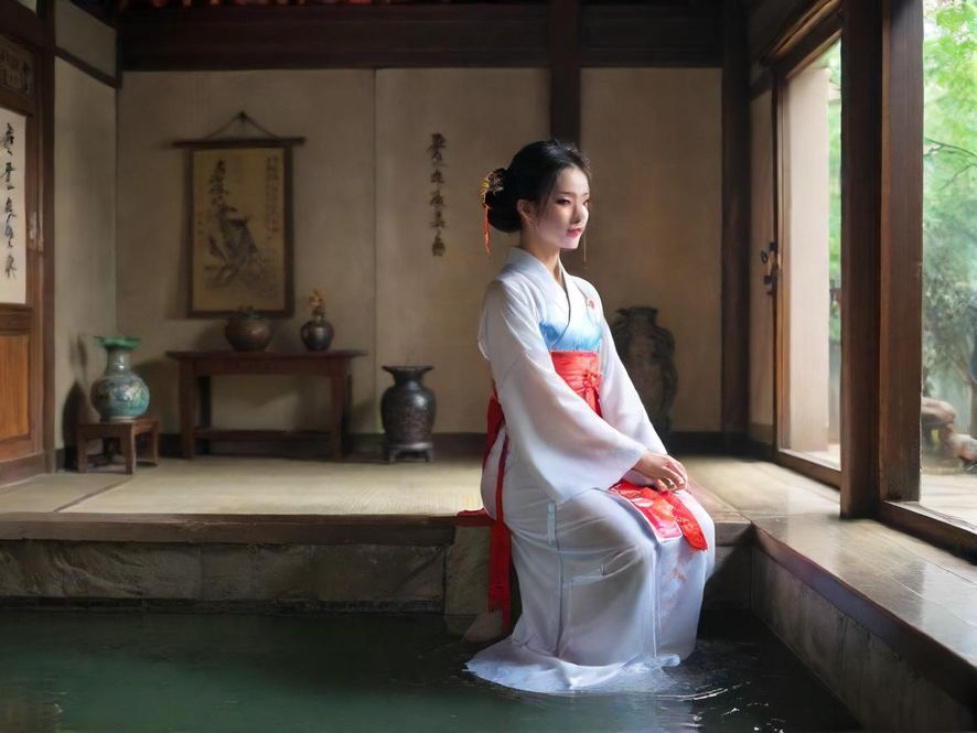 一间豪华水疗中心的室内泳池，灯光梦幻，营造出极致放松的氛围。