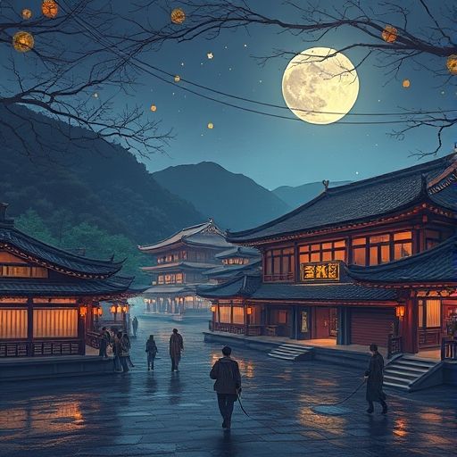 广州夜景下的休闲场所