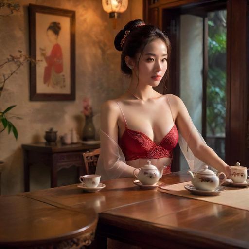 广州天河隐藏茶社茶具与环境展示