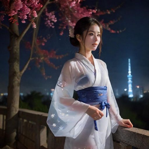 广州陌阡社区夜场街景炫彩灯光俯瞰图