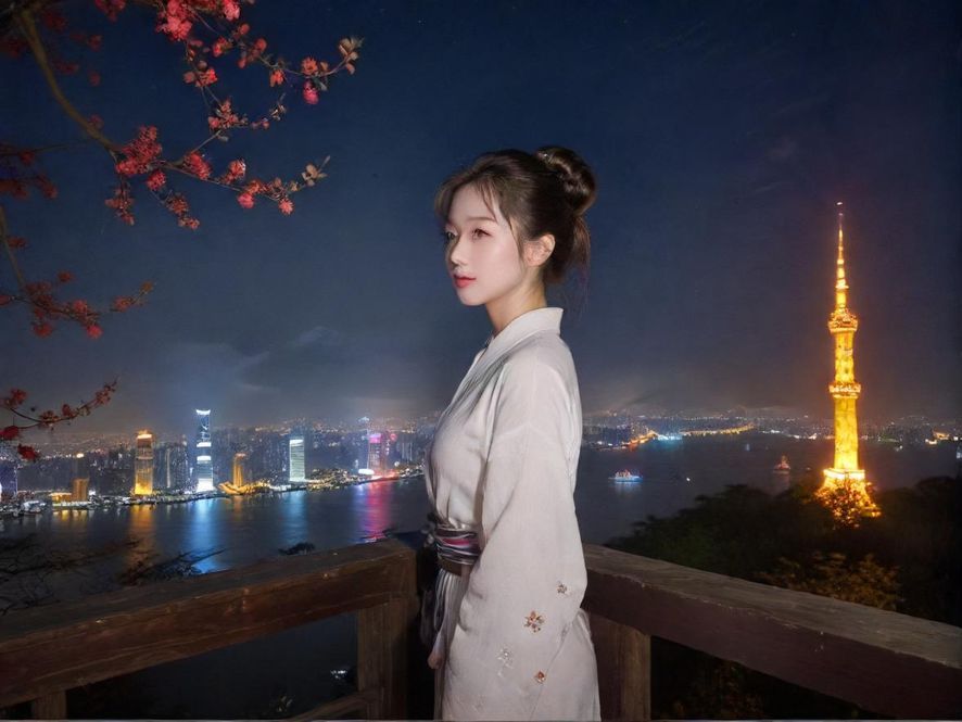 深圳某会所豪华休息区，窗外是城市夜景