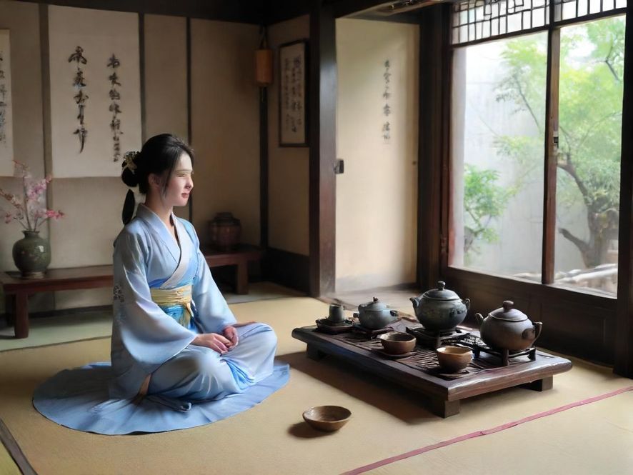 宁静私密的茶室一角