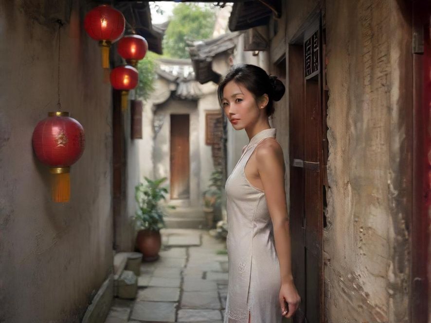 广州白云区隐藏茶社巷子入口实景