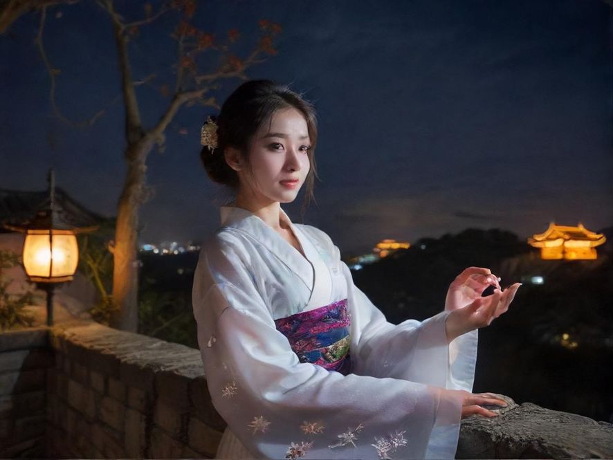 深圳龙华夜景街头繁华景象
