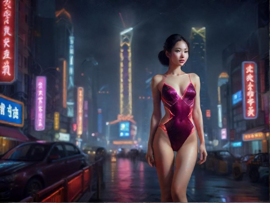 广州璀璨夜景下的夜场外景
