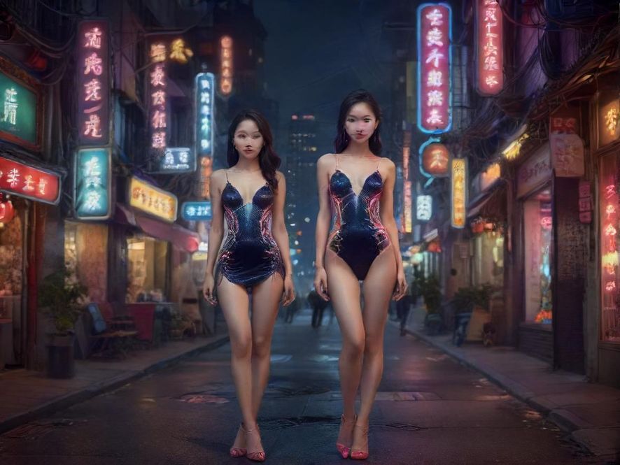 城市夜生活的璀璨灯光