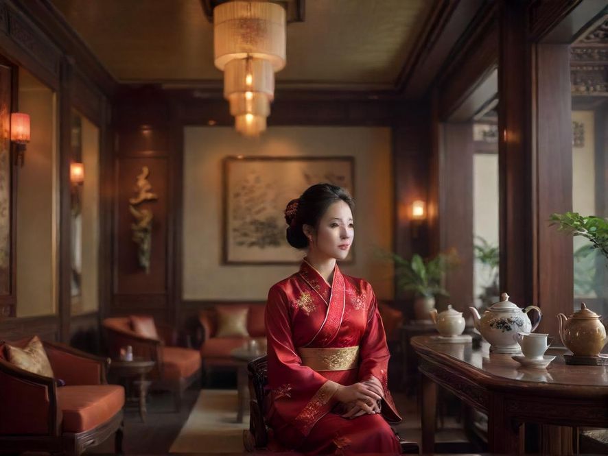 广东某高端休闲茶室内部环境