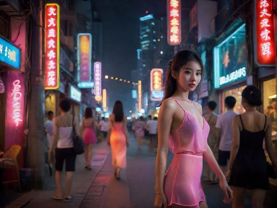 广州繁华的夜景，霓虹灯光璀璨，展现出都市的活力与魅力，等待探索