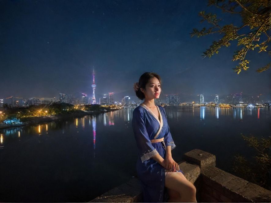 上海夜色下的城市风光
