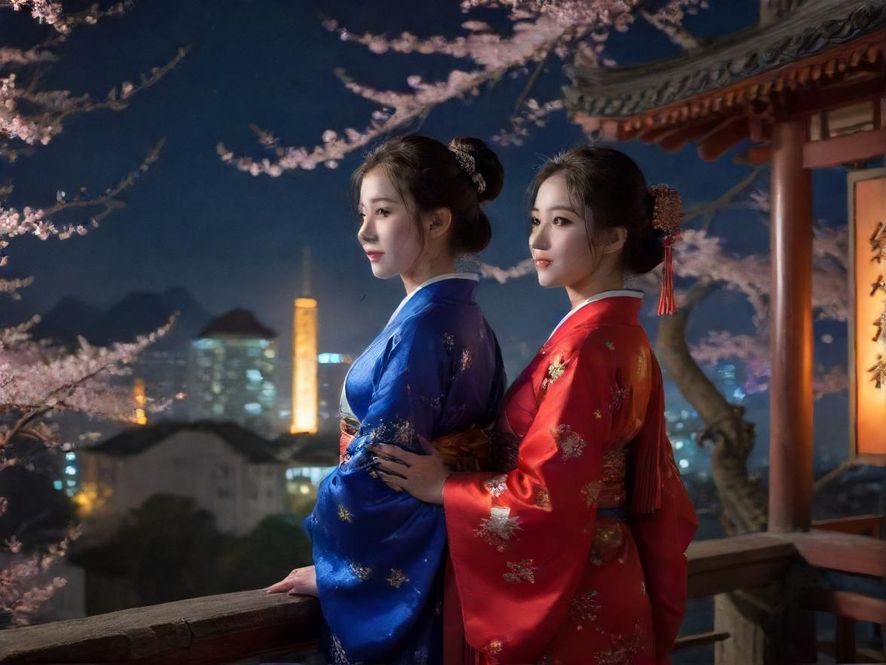 霓虹闪烁的都市夜景