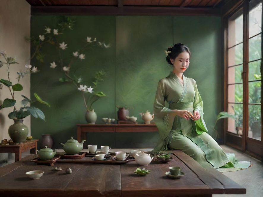 广州品茶工作室内景茶艺环境