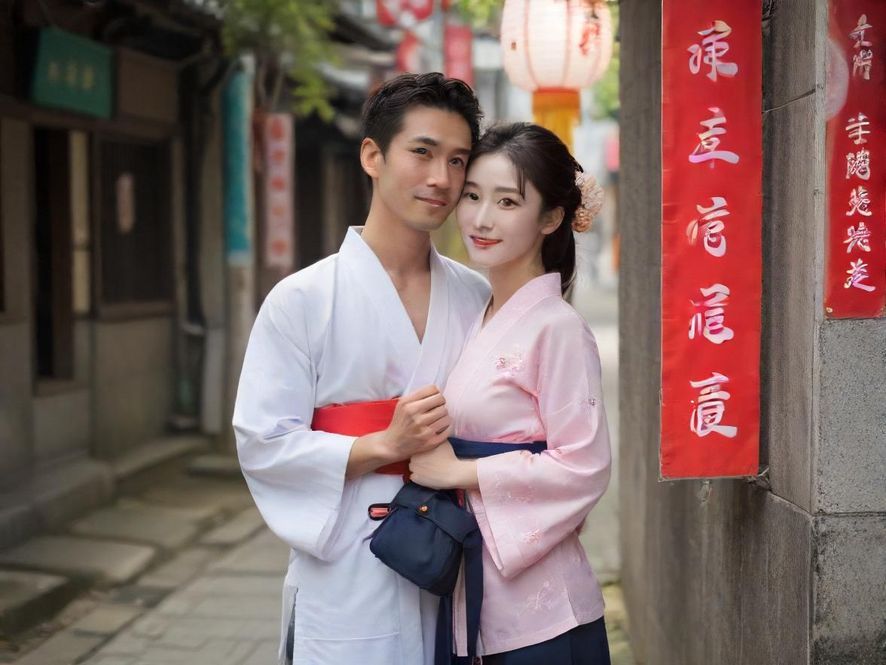 在柔和灯光下的私密包厢中，一对都市男女侧身轻声交谈，氛围轻松而亲密。